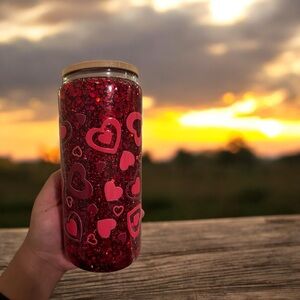 Heart Snowglobe Tumbler 20 oz Handcrafted ❤️